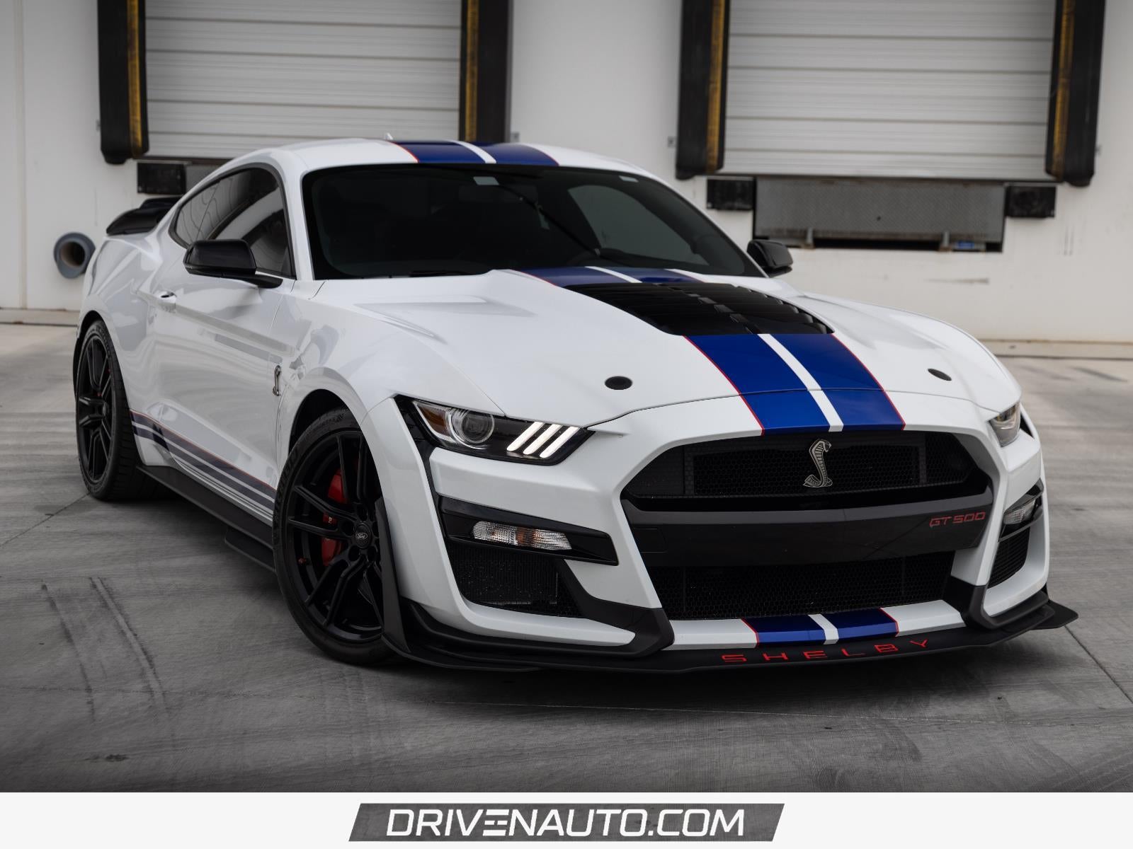 2020 Ford Mustang Shelby GT500 in Oxford White — front three-quarter view