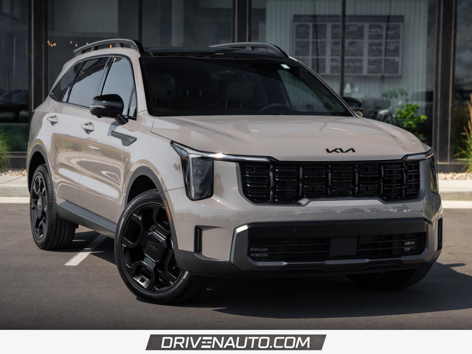 2025 Kia Sorento X-Line SX Prestige in Road Rider Brown — front three-quarter view